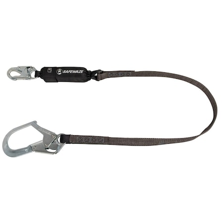 Safewaze Energy Absorbing Lanyard, 6 ft. Length, 1 Leg(s), 400 lb Weight Capacity FS88665-HW